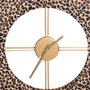 Ixia Reloj Leopardo Tejido-Metal Decoración 48 x 3,50 x 48 cm