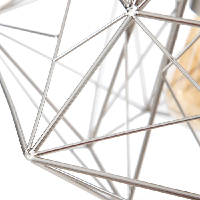 Lámpara Techo Plata Metal Iluminación 30 X 30 X 36 cm