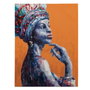 Ixia Pintura Africana sobre Lienzo Decoración 75 x 3,50 x 100 cm