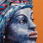 Ixia Pintura Africana sobre Lienzo Decoración 75 x 3,50 x 100 cm