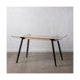 Ixia Mesa de Comedor Negro Metal-Cristal 140 x 80 x 75 cm