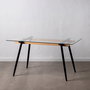 Mesa Comedor Negro Metal-Cristal Salón 140 X 80 X 75 cm