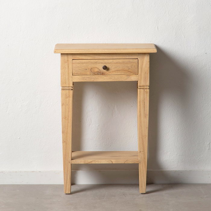Mesita de Noche Natural madera de mindi 50 x 32 x 72 cm