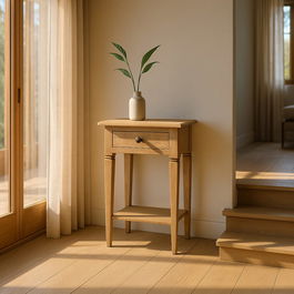 Mesita de Noche Natural madera de mindi 50 x 32 x 72 cm