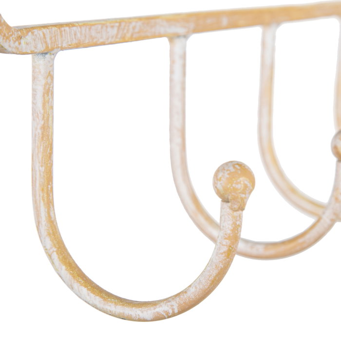 Estantería Natural-Blanco Metal 39,50 X 10,50 X 70 cm