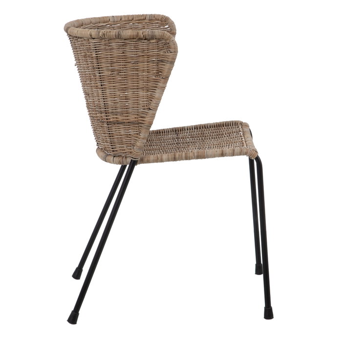 Ixia Silla Natural-Negro de Fibra Natural y Metal Ixia Silla Natural-Negro de Fibra Natural y Metal