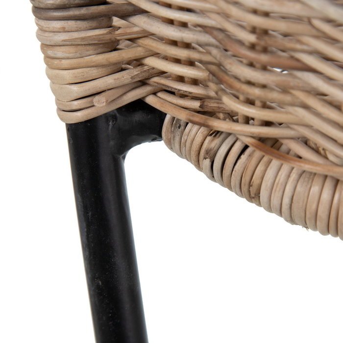 Ixia Silla Natural-Negro de Fibra Natural y Metal Ixia Silla Natural-Negro de Fibra Natural y Metal