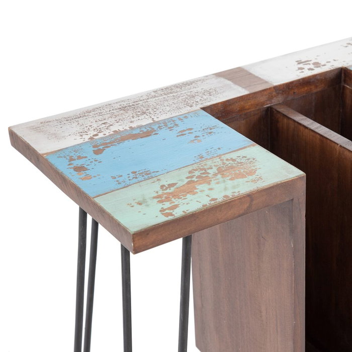 Ixia Escritorio Marrón-Azul Madera y Metal 140 x 35 x 77 cm