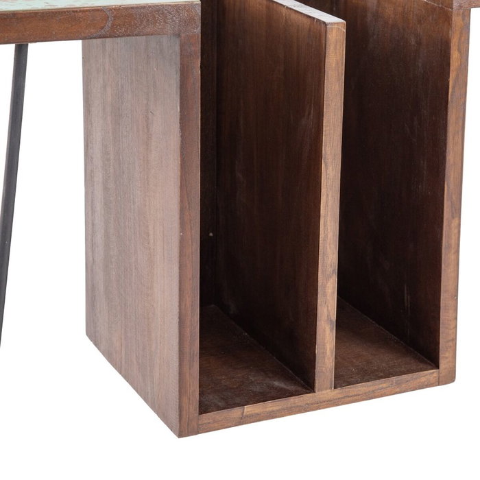 Ixia Escritorio Marrón-Azul Madera y Metal 140 x 35 x 77 cm