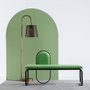 Ixia Banqueta de Terciopelo Verde Tejido-Metal