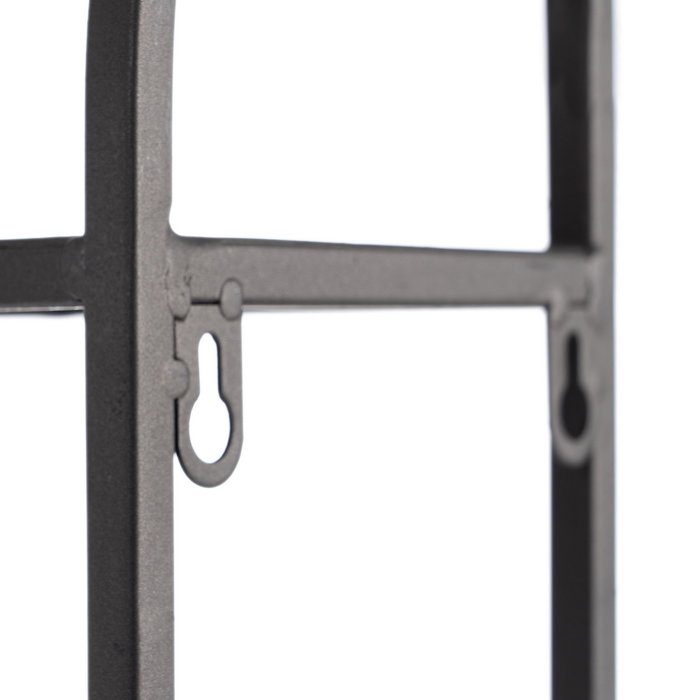 Espejo Estante Negro Metal Decoración 51 X 14 X 80 cm