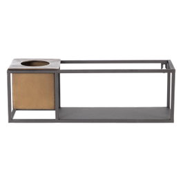 Ixia Macetero Estante Oro-Negro Metal 40 x 12 x 13,50 cm