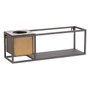 Ixia Macetero Estante Oro-Negro Metal 40 x 12 x 13,50 cm