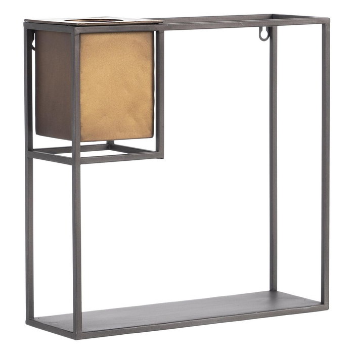 Ixia Macetero Estante Oro-negro Metal 36 x 12 x 36 cm