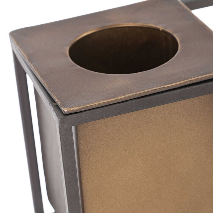 Ixia Macetero Estante Oro-negro Metal 36 x 12 x 36 cm