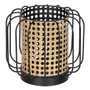 Ixia Portavelas Natural-Negro Metal 18,50 x 18,50 x 16,50 cm