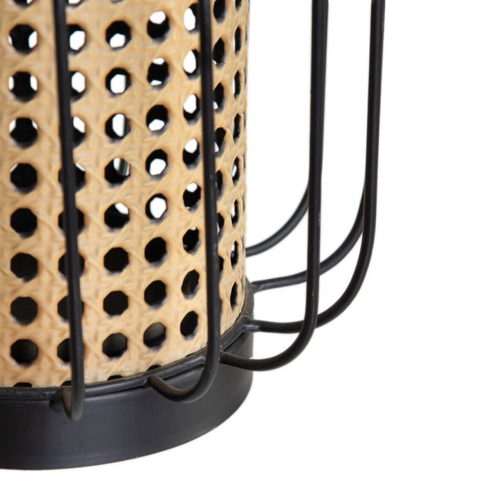 Ixia Portavelas Natural-Negro Metal 18,50 x 18,50 x 16,50 cm