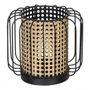 Ixia Portavelas Natural-Negro Metal 21,50 x 21,50 x 19 cm