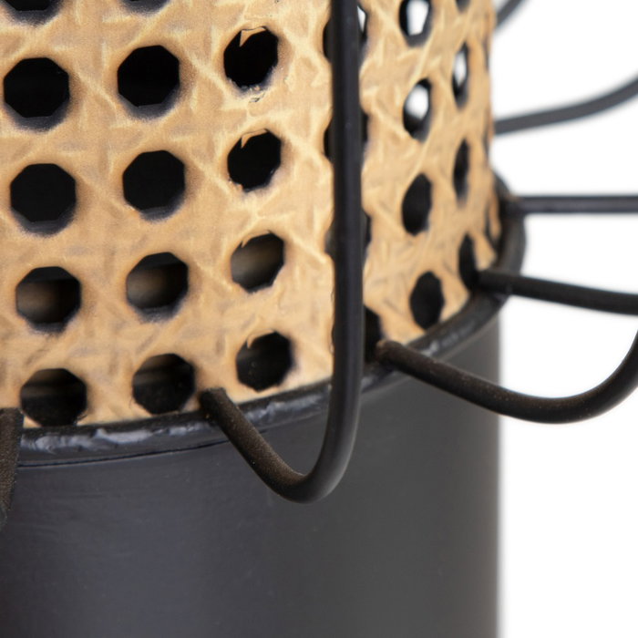 Portavelas Natural-Negro Metal 20 X 20 X 21 cm Portavelas Natural-Negro Metal 20 X 20 X 21 cm