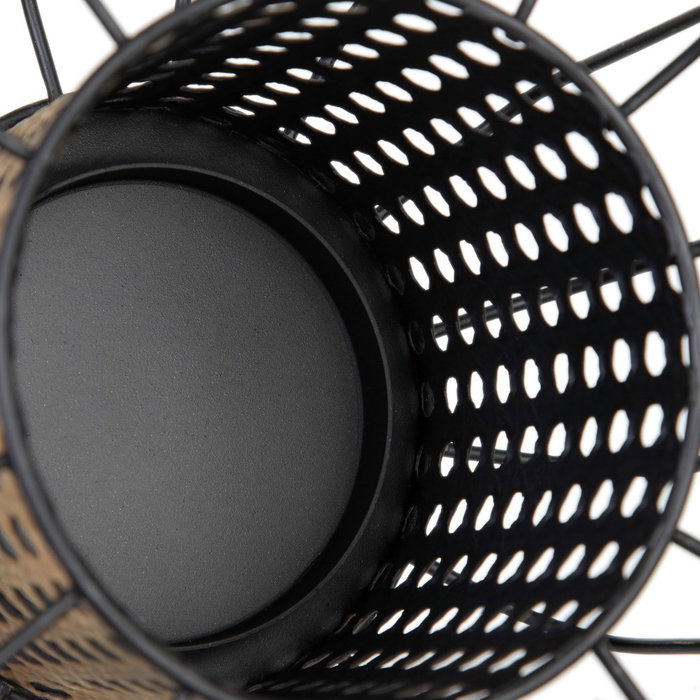 Portavelas Natural-Negro Metal 20 X 20 X 21 cm Portavelas Natural-Negro Metal 20 X 20 X 21 cm