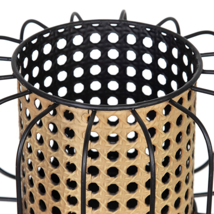 Portavelas Natural-Negro Metal 20 X 20 X 21 cm Portavelas Natural-Negro Metal 20 X 20 X 21 cm