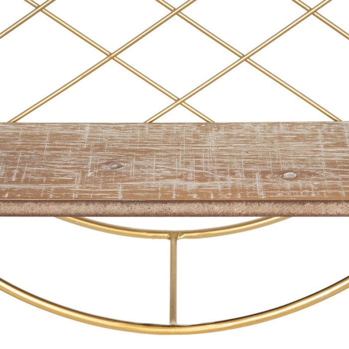 Estante Natural-Oro Metal / Madera 43 X 13 X 43 cm