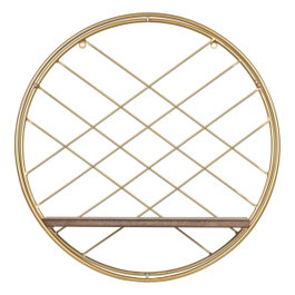 Ixia Estante Natural-Oro de Metal y Madera 43 x 13 x 43 cm