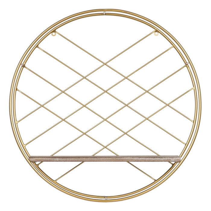 Ixia Estante Natural-Oro Metal y Madera 51 x 14 x 51 cm Ixia Estante Natural-Oro Metal y Madera 51 x 14 x 51 cm
