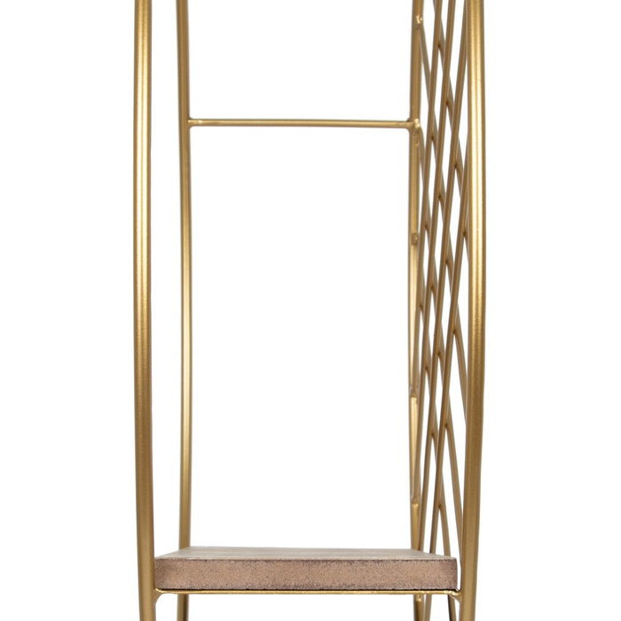 Ixia Estante Natural-Oro Metal y Madera 51 x 14 x 51 cm Ixia Estante Natural-Oro Metal y Madera 51 x 14 x 51 cm