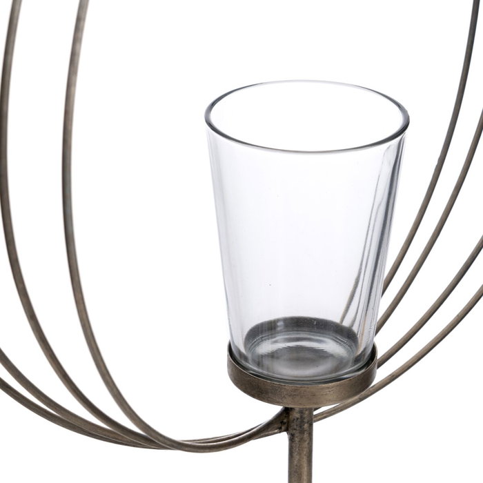 Ixia Portavelas Plata Metal-Cristal 32,50 x 14,30 x 49,50 cm
