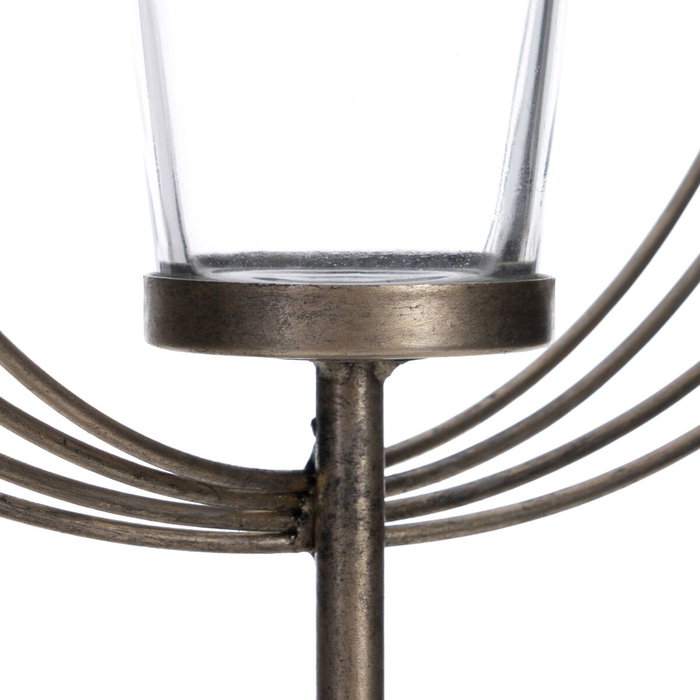 Ixia Portavelas Plata Metal-Cristal 32,50 x 14,30 x 49,50 cm