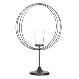 Ixia Portavelas Plata Metal-Cristal 32,50 x 14,30 x 49,50 cm