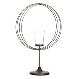 Portavelas 32,5 x 14,3 x 49,5 cm Cristal Metal Plata