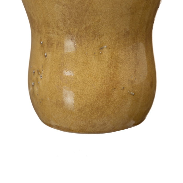 Jarrón Mostaza Cerámica Decoración 14,50 X 14,50 X 21,50 cm