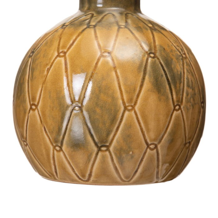 Ixia Jarrón Decorativo de Cerámica Mostaza 17,50 x 17,50 x 18 cm Ixia Jarrón Decorativo de Cerámica Mostaza 17,50 x 17,50 x 18 cm