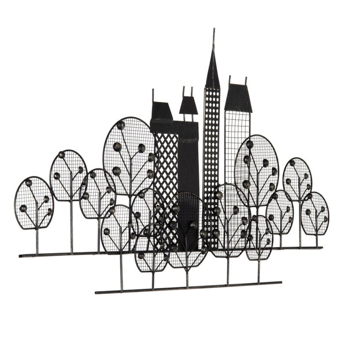 Ixia Mural de Pared New York Negro Metal 106 x 4 x 56 cm Ixia Mural de Pared New York Negro Metal 106 x 4 x 56 cm