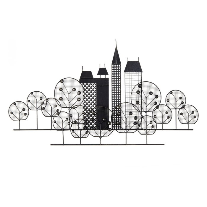 Ixia Mural de Pared New York Negro Metal 106 x 4 x 56 cm Ixia Mural de Pared New York Negro Metal 106 x 4 x 56 cm