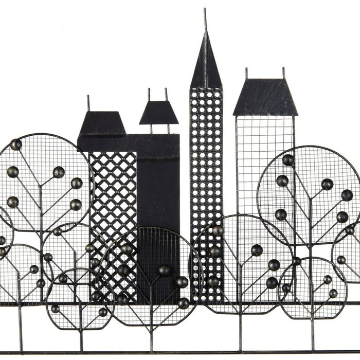 Ixia Mural de Pared New York Negro Metal 106 x 4 x 56 cm Ixia Mural de Pared New York Negro Metal 106 x 4 x 56 cm
