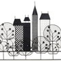 Ixia Mural de Pared New York Negro Metal 106 x 4 x 56 cm