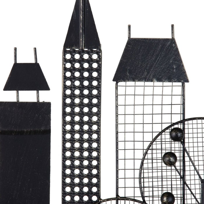 Ixia Mural de Pared New York Negro Metal 106 x 4 x 56 cm Ixia Mural de Pared New York Negro Metal 106 x 4 x 56 cm