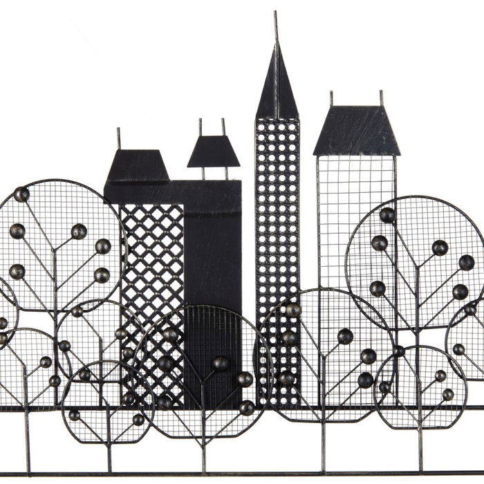 Mural Pared New York Negro Metal 106 X 4 X 56 cm