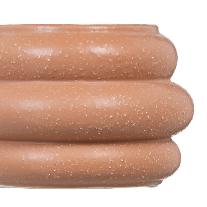 Jarrón Naranja Cerámica Decoración 18 X 18 X 12,50 cm