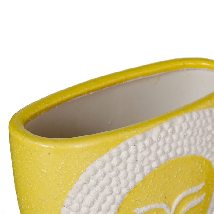 Ixia Macetero Cara Amarillo de Cerámica
