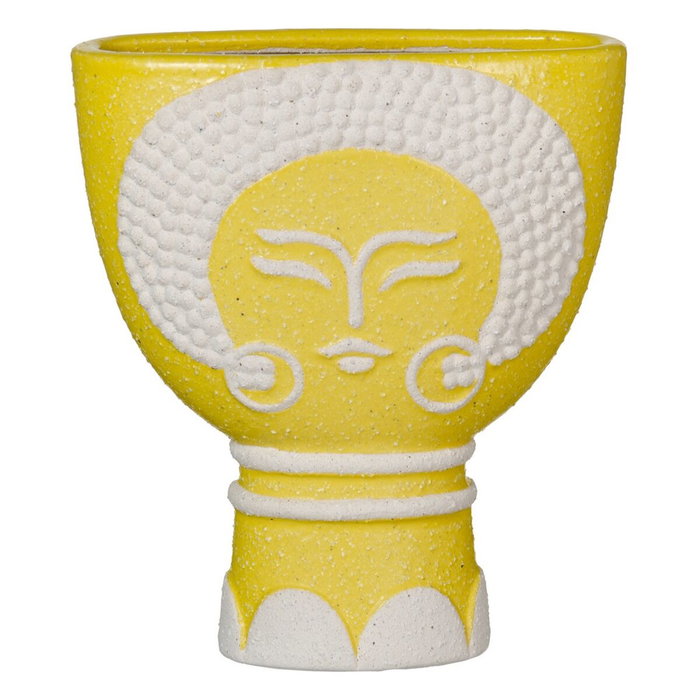 Ixia Macetero Cara Amarillo de Cerámica