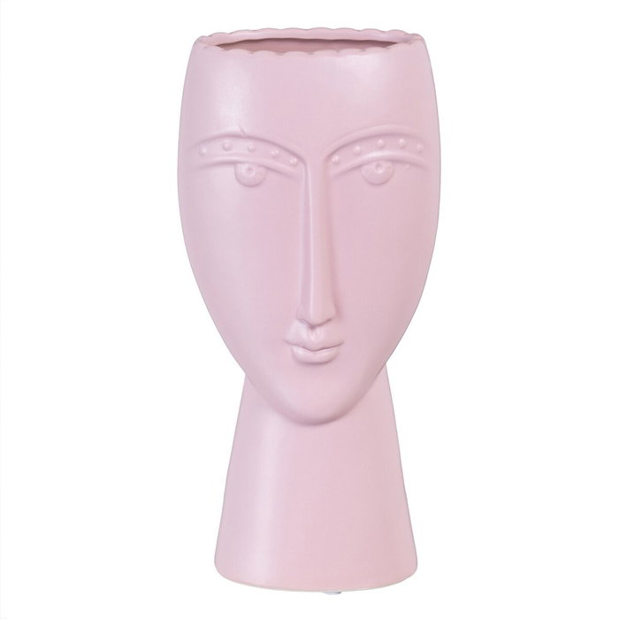 Macetero 15 x 8,5 x 19 cm Cara Cerámica Malva Macetero 15 x 8,5 x 19 cm Cara Cerámica Malva