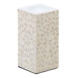 Ixia Portavelas Beige Nácar-MDF Decoración 10,50 x 10,50 x 21 cm