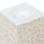 Ixia Portavelas Beige Nácar-MDF Decoración 10,50 x 10,50 x 21 cm