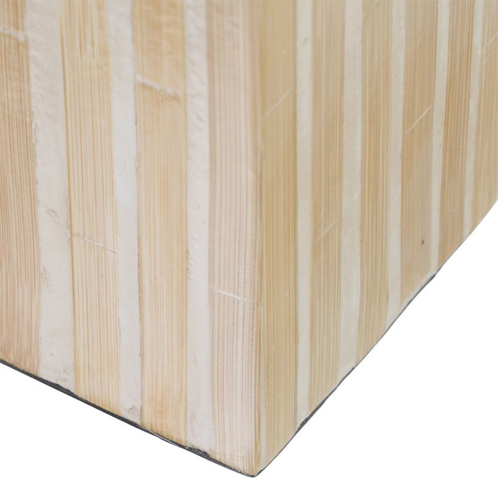 Ixia Portavelas Beige Bambú / MDF 10,50 x 10,50 x 21 cm
