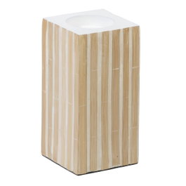 Ixia Portavelas Beige Bambú / MDF 10,50 x 10,50 x 21 cm