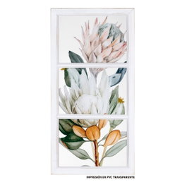 Ixia Cuadro Impresión Flores PVC 32 x 1,80 x 64 cm